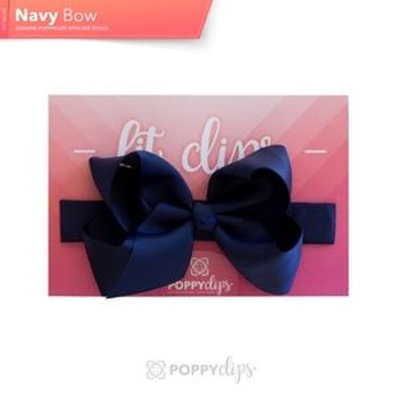 FitClips by PoppyClips - Navy Bow - Picture 1 of 9